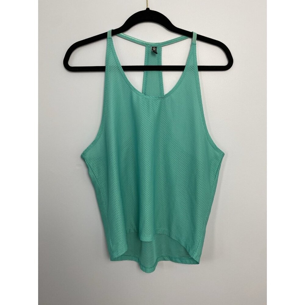 Onzie Women's One Size Fits All Teal Mesh Racerback Tank Top Yoga Workout Top